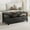 Black, variant on Farmhouse Coffee Table with Storage, Wood Coffee Table for Living Room, Open Display Area and Storage Drawers with Handles, Chic Style for Office, Parlor, Reading Room