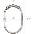 thumbnail image 3 of Depot Juego de anillos/ganchos anchos para cortina de ducha, acabado en níquel satinado cepillado, acero inoxidable inoxidable, juego de 12 anillos para barras de ducha, 3 of 5