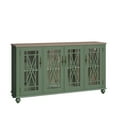 thumbnail image 4 of FESTIVO 63" Vintage Style Wood Kitchen Accent Buffet Sideboard Cabinet - 63" in Width Green, 4 of 5