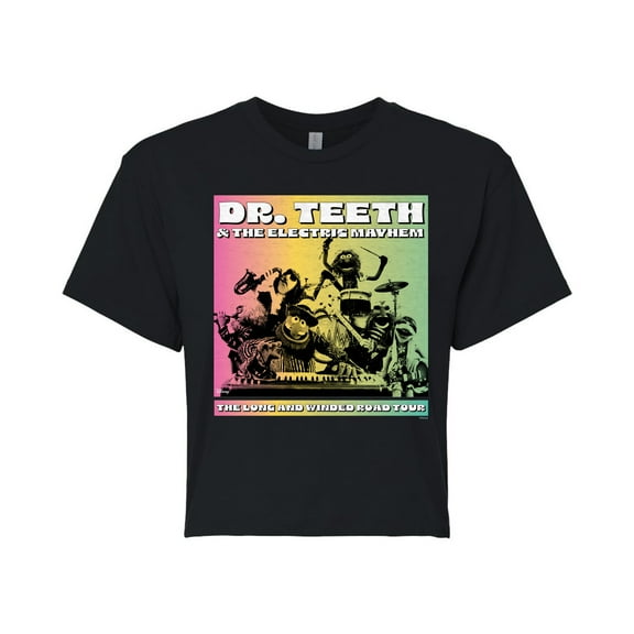 Disney The Muppets - Dr. Teeth & The Electric Mayhem Band - Juniors Cropped Cotton Blend T-Shirt