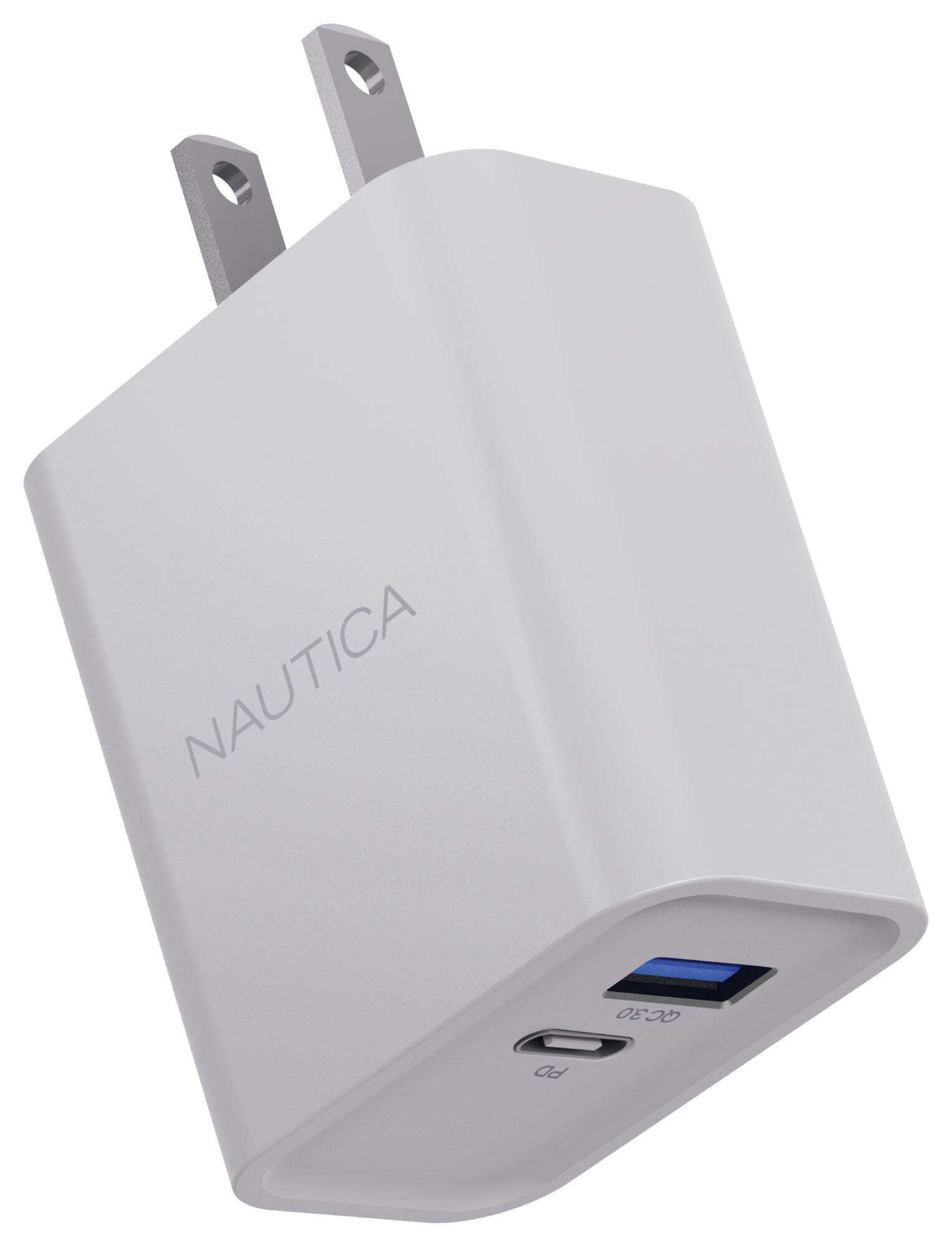Nautica Wall Charger – 20W USB-C/USB-A Fast Charging Adapter for Samsung Galaxy S25/S24/S23/Z Fold 5, iPhone 16/15/14/13/12