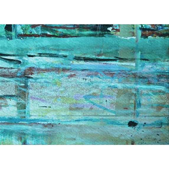 Ahgly Company Machine Washable Indoor Rectangle Transitional Aquamarine Stone Green Area Rugs, 6' x 9'