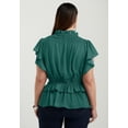 thumbnail image 2 of June & Vie Women's Plus Size Mockneck Ruffle Blouse, 2 of 5
