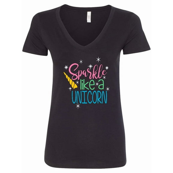 Inktastic Sparkle Like a Unicorn Women's V-Neck T-Shirt