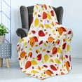 thumbnail image 4 of Leaf Soft Flannel Fleece Blanket, Colorful Fall Autumn Leaves on White Background Seasonal Design Modern Artwork, Cozy Plush for Indoor and Outdoor Use, 50" x 70", Red Orange Yellow, by Ambesonne, 4 of 5