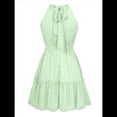 thumbnail image 2 of Vestido Sin Mangas con Espalda Descubierta y Volantes Verde S, 2 of 10