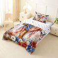 thumbnail image 2 of Manfei Watercolor Floral Butterfly Twin Comforter Sets,Usa Flag Bedding Set,Red White Blue,Polkadot Reversible,2 Pieces,1 Comforter and 1 Pillowcase, 2 of 7