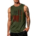 thumbnail image 2 of Men's America 250 Years Tank Top with Patriotic Flag Graphic and Sleeveless Design Featuring Vintage Distressed Print Army Green L, 2 of 4