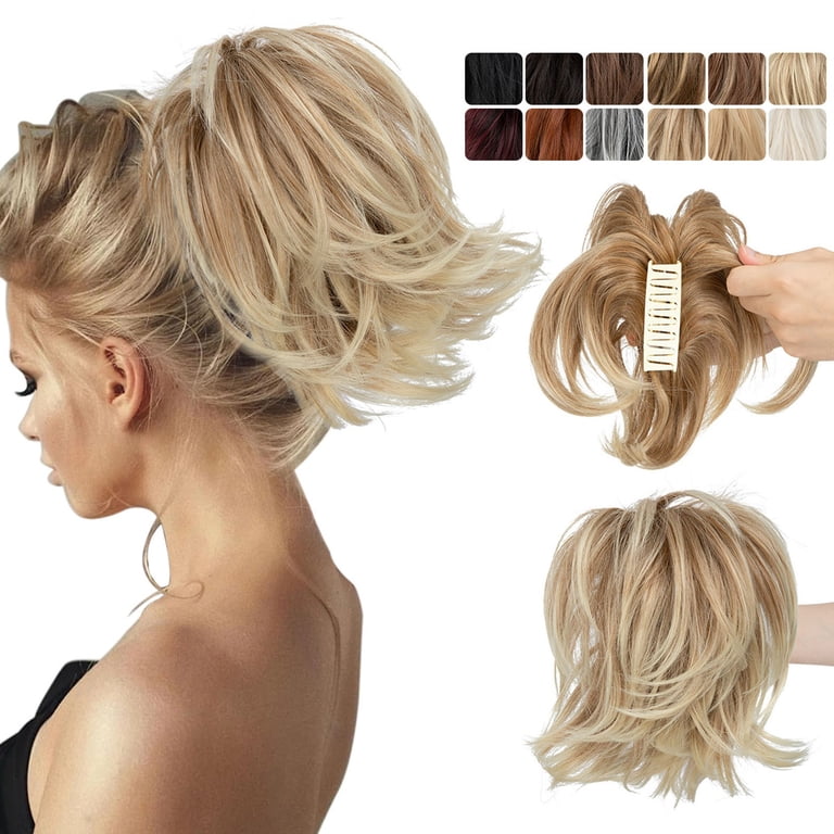 Natural Hair Piece with Bendable Wire - Messy Bun Clip for  display picture 2
