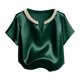 thumbnail image 5 of Eres Más Que Una Camisa de Puntuación de Prueba Moda de Verano de Mujer Color Sólido Casual Cuello en V Top de Manga Corta Mujeres Tops de Verano Casual, 5 of 5