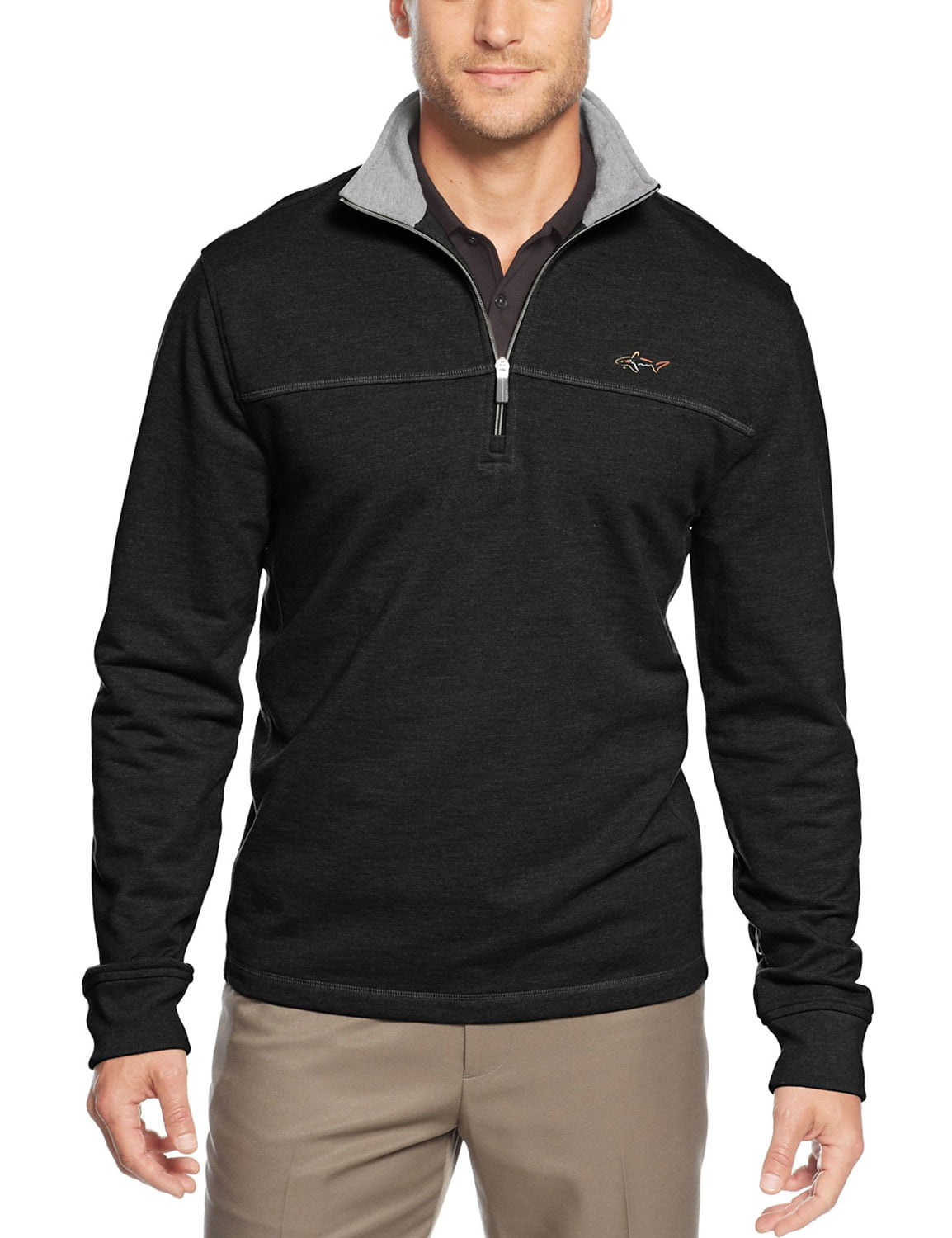 Greg Norman - GREG NORMAN Pieced Quarter Zip Mock Neck Golf Sweatshirt ...