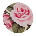 thumbnail image 2 of Awypu  Round Fitted Tablecloth Rose Flower Floral Pattern Table Cloth with Elastic Edged Waterproof Wipeable Round Table Cover for Patio Parties Outdoor Decor White, 2 of 7