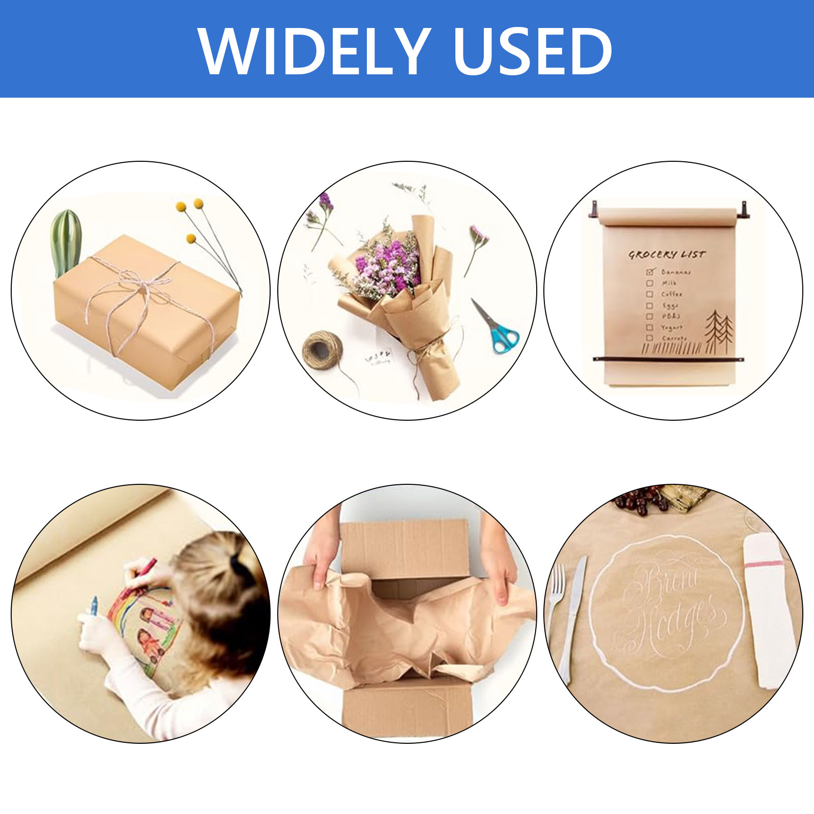Tripumer Brown Kraft Paper Roll, 17.3" x 33 ft photo 4