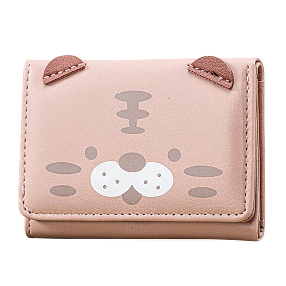 YESIMOLA Fashion Id Short Wallet Cartoon Cat Prints Women Hasp Purse Multiple Card Slots Clutch Bag Phone Bag Wristlet Wallets for Women Pink One Size