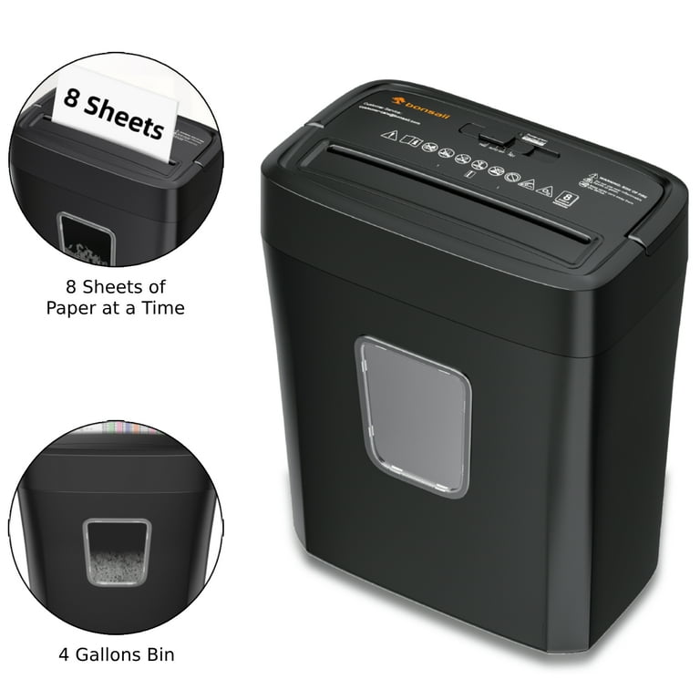 Bonsaii 200-Sheet Auto Feed Paper Shredder, 60 Minutes Nonstop Heavy Duty Shredders, 8.1 Gallon Large Bin Office Document Shredder, Micro-Cut/High Security P-4 Commercial Grade Shredder (C283-A