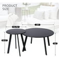 thumbnail image 2 of ZXNYH Patio Outdoor Coffee Table Set of 2 - Weather Resistant Outdoor Round End Table Modern Coffee Tables for Living Room Balcony Home Office (Black), 2 of 6