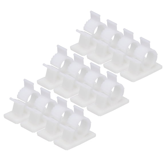 Unique Bargains Clip de Gestion de Câble Adhésif 50Pcs PE Cordon Pinces 13 à 16mm Réglables Cordons USB Câbles de Souris Blanc