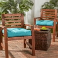 thumbnail image 3 of Greendale Home Fashions Teal Outdoor 20 in. Square Tufted Seat Cushions - Set of 2, 3 of 9
