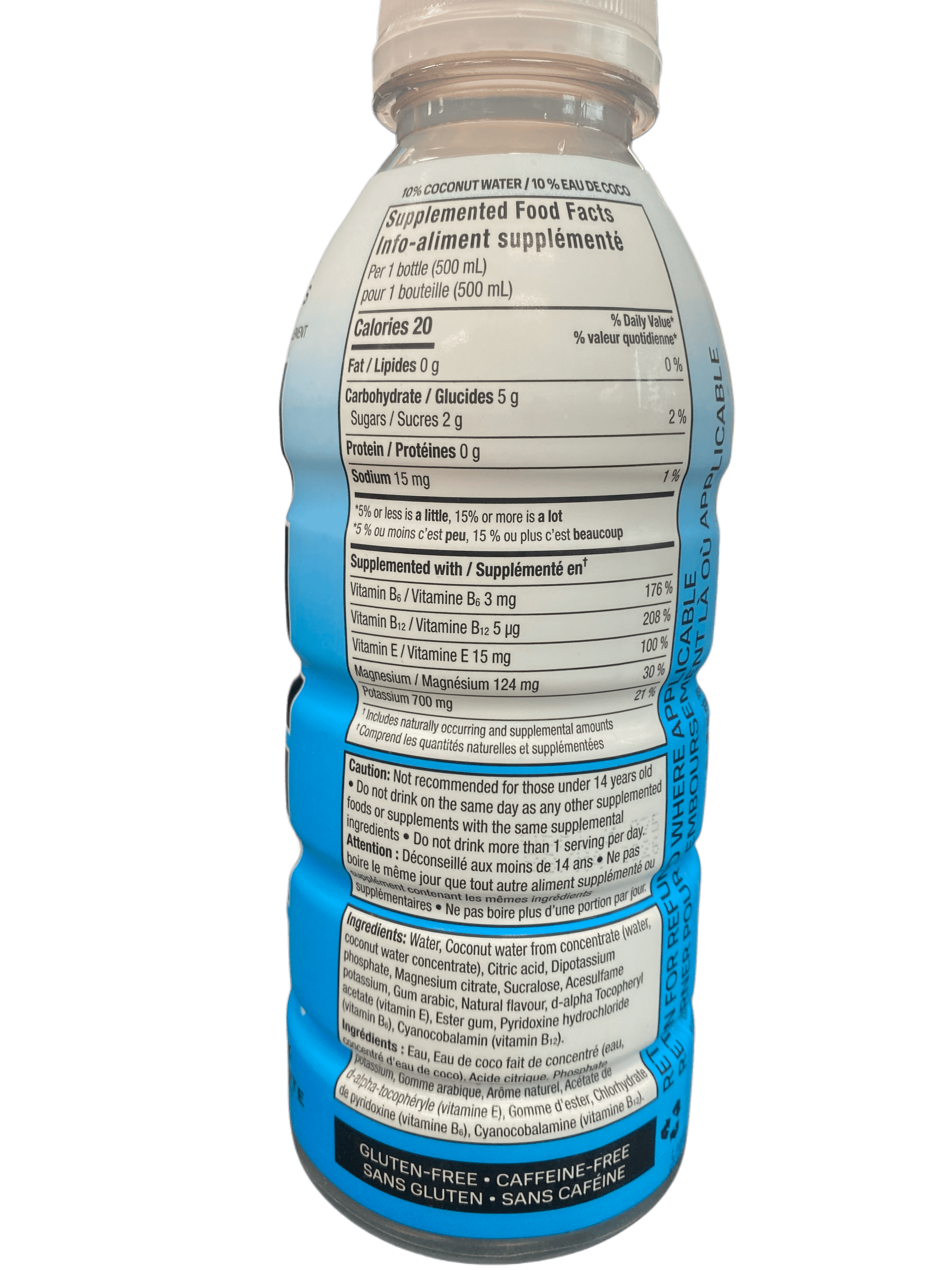 Prime Hydration Berry Freeze 500ml, 10% coconut water, antioxidants, electrolytes
