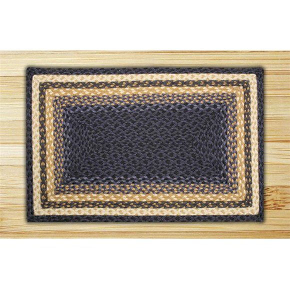 Earth Rugs 25-079 Lt. Blue-Dk. Blue-Mustard Rectangle Rug