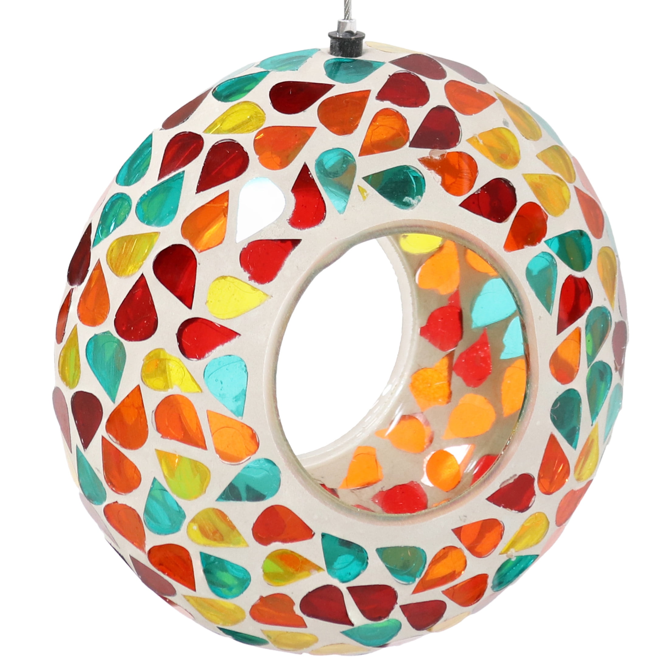 Sunnydaze Decor Mosaic Fly-Through Hanging Bird Feeder 1 Cup