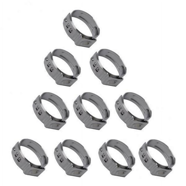 Almencla 3-4pack 10 Pièces Pinces d'Oreilles Simples en Acier Inoxydable Tuyau Hydraulique 10 x 3 Pièces