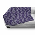 thumbnail image 3 of Ethnic Soft Flannel Fleece Throw Blanket, Highly Detailed Purple Tone Paisley Motifs Overlapping Elements, Cozy Plush for Indoor and Outdoor Use, 50" x 60", Dark Purple Violet, by Ambesonne, 3 of 6