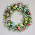 thumbnail image 4 of Corona de Pascua de 13,8 pulgadas con flores, cordel, para colgar en la pared de la puerta de entrada interior y exterior del hogar, 4 of 6