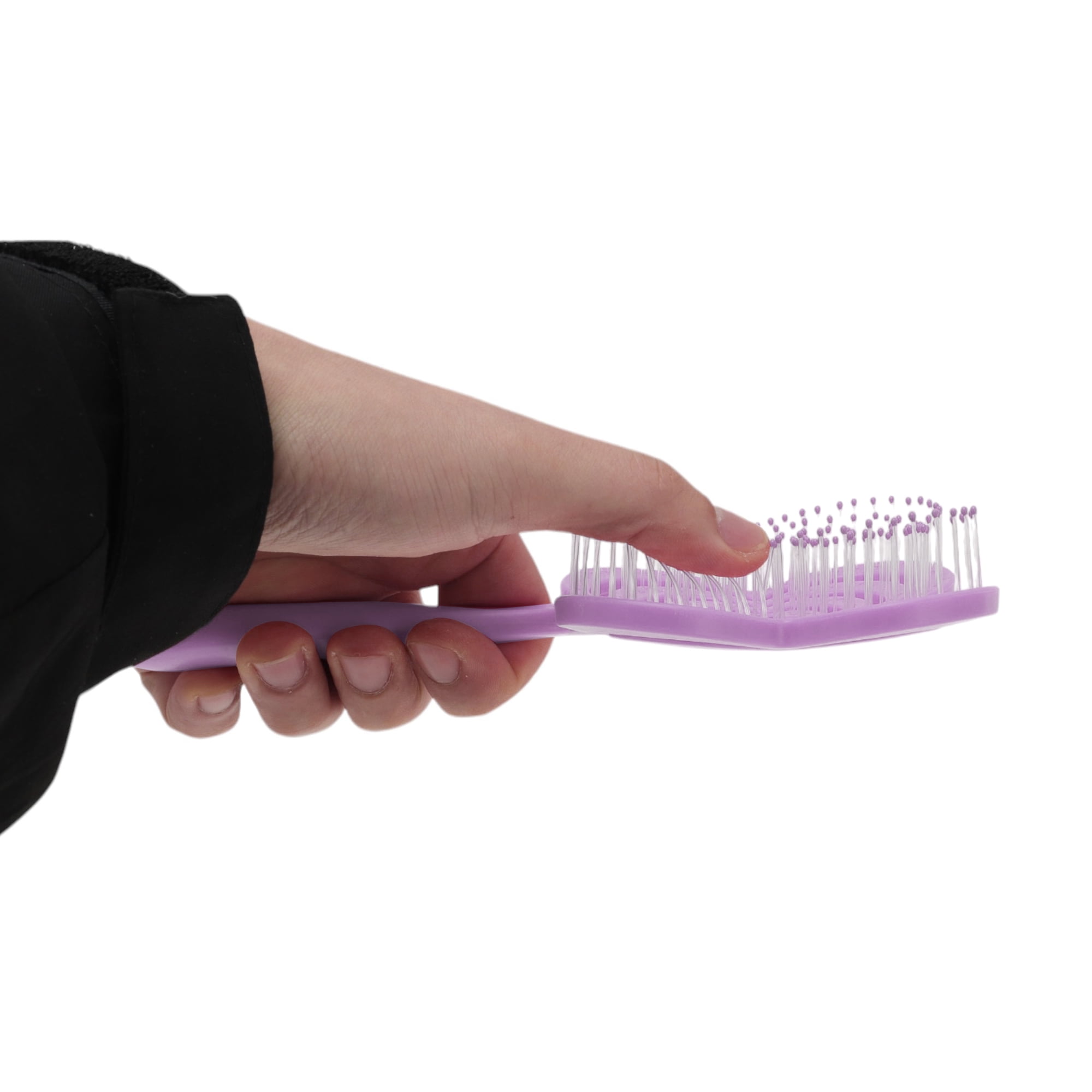 Unique Bargains 1 Pc Solid Four-leaf Clovers Hollow Comb Hair Brush Purple