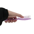thumbnail image 4 of Unique Bargains 1 Pc Solid Four-leaf Clovers Hollow Comb Hair Brush Purple ABS, 4 of 6