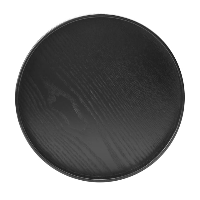 LYUMO Assiette à Thé, Plateau Rond en Bois Noir, Assiettes de Service pour Café, Assiette à Thé