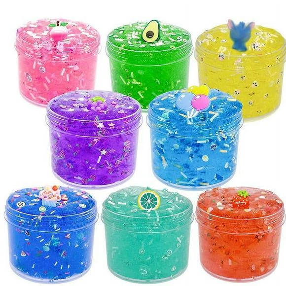 8pack Glimmer Slime Crunchy Slime Kit With Shiny Glitter Slime, Non-sticky Soft Slime, Girls And Boys Party Favors And Birthday Gift
