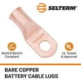SELTERM 2/0 AWG 3/8" Stud (5 pcs.) UL Heavy Duty Battery Ring Terminal