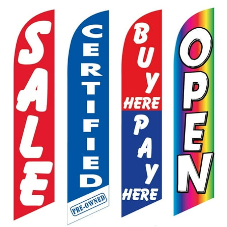 4 Advertising Swooper Flags Sale Certified Pre Owned Buy Pay Here Open