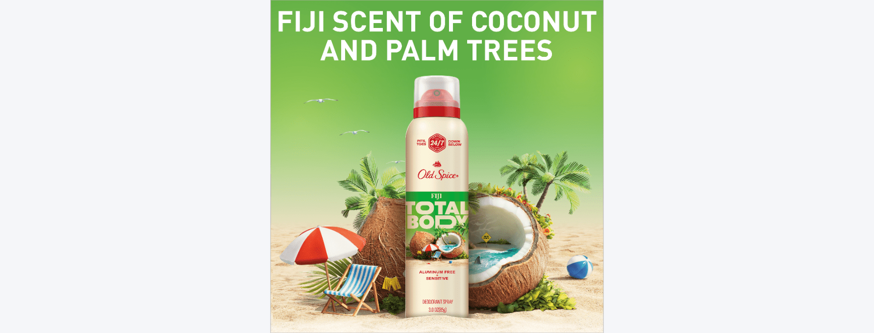Old Spice Whole Body Deodorant Spray, Aluminum Free Total