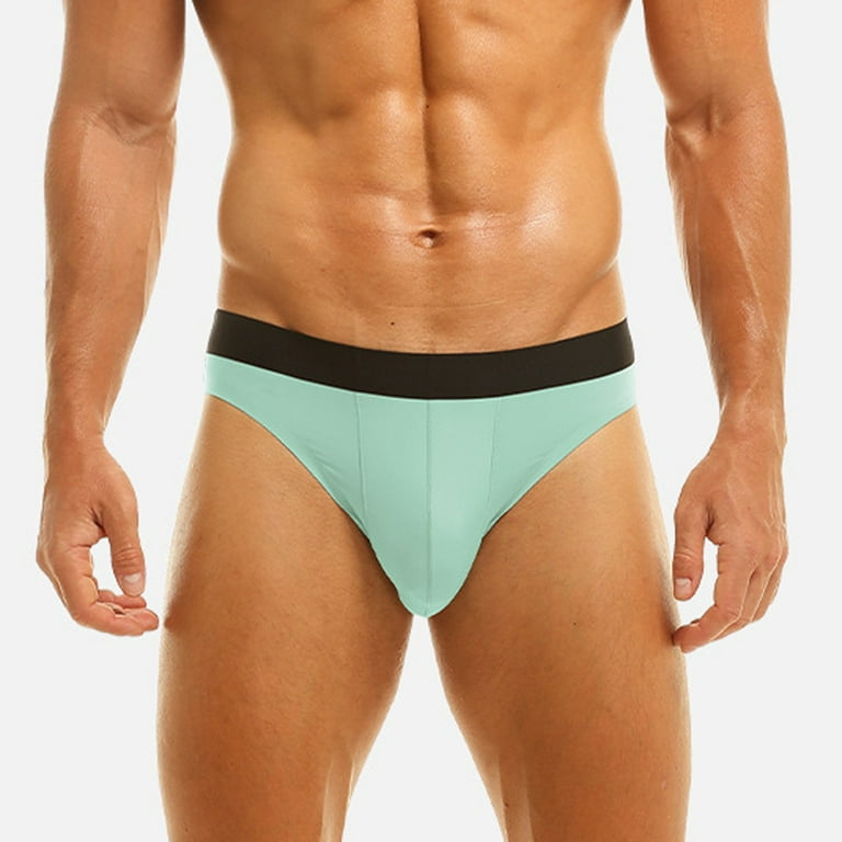 Knosfe Men's Sexy Underwear and Panties Pouch Men's Bikini Underwear for Men  Mint Green L 