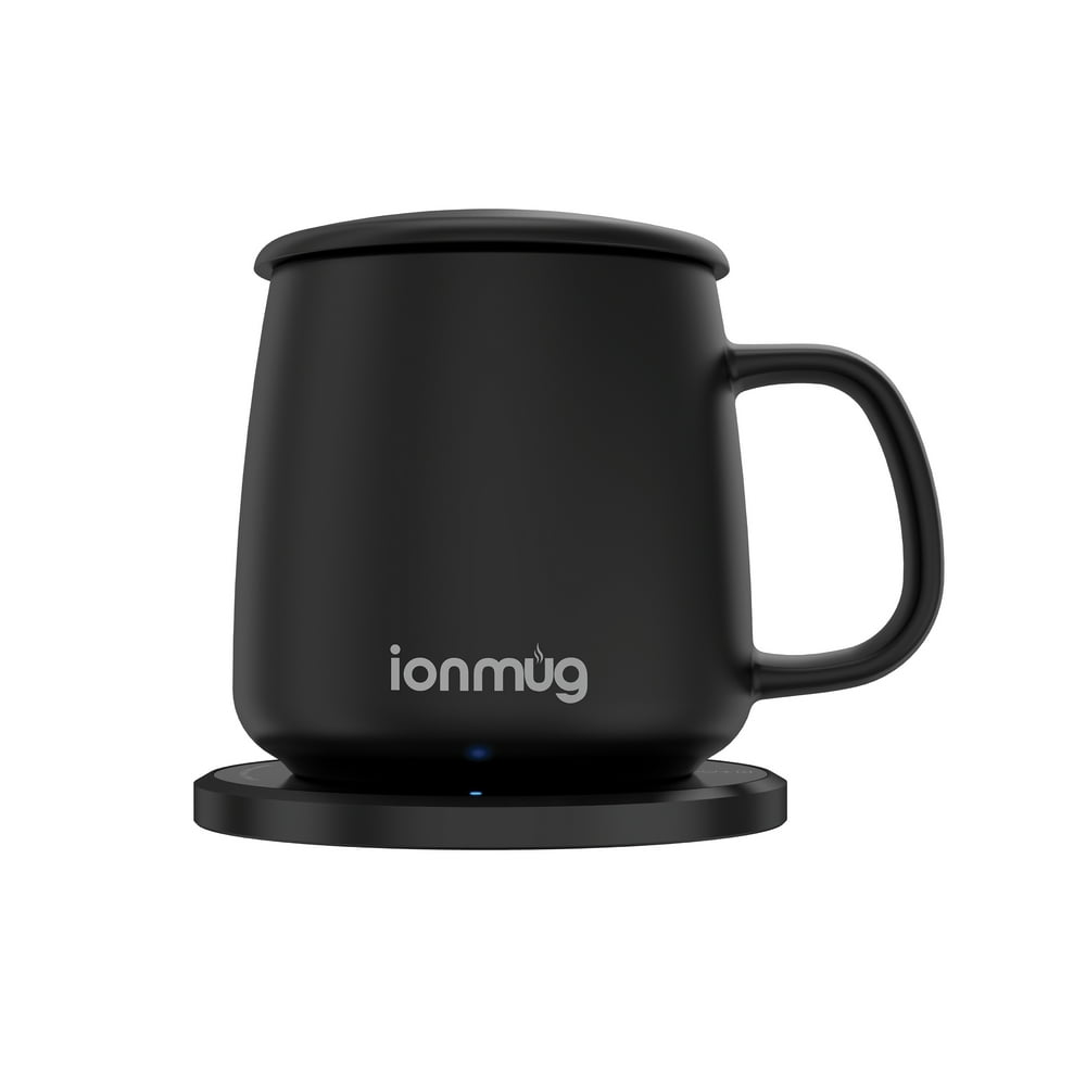 ionMug and Charging Coaster 12.8oz Ceramic Coffee Mug with Lid & Mug