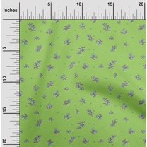 oneOone Cotton Poplin Green Fabric Leaves & Flower Floral Fabric For Sewing Printed Craft Fabric By The Yard 42 Inch Wide