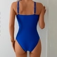 thumbnail image 4 of Baqcunre Swimsuit for Women Bathing Suits Front Cutout Adjustable Straps Ruched Swimwear, 1 Pc Swimsuit Blue S, 4 of 9