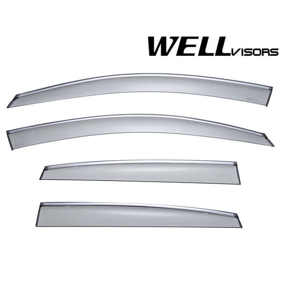 Wellvisors Side Window Visors Deflectors Rain Guards With Chrome Trim for 2012-2016 Honda CR-V 3-847HD014