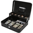 thumbnail image 1 of Caja de dinero Jssmst grande de metal, 11,8 de largo x 9,5 de ancho x 3,5 de alto, negra, 1 of 7