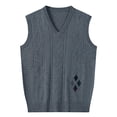thumbnail image 5 of Riecok Knitted Vest for Men Sleeveless V Neck Pullover Sweaters Lightweight Solid Winter Tops with Pockets Dark Gray XL, 5 of 6