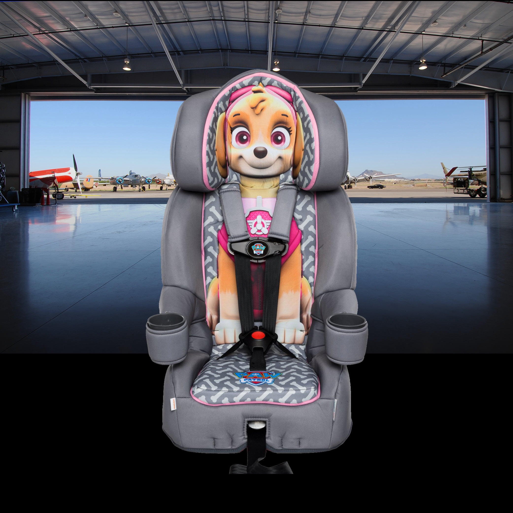 KidsEmbrace Skye Paw Patrol 2-in-1 Combination Harness to Booster Car Seat, Forward-Facing Harness, Booster, Multi-Position Headrest, Toddler