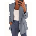 thumbnail image 2 of Women's Fashion Lapel Slim Fit Cardigan Blazer Jacket Blue S, 2 of 5