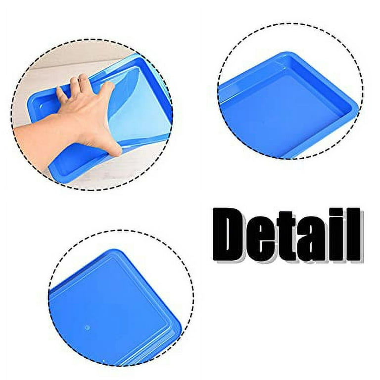  10 Pack Plastic Art Trays,Activity Crafts Tray,Organizer  Tray,Serving Tray for Home,School,Kids,DIY Projects,Painting,Beads (White)