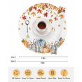 thumbnail image 6 of 15 Inch Round Placemats Set of 4, Orange Grey Pumpkins Fall Non Slip Heat Insulation PP Table Mats, Maple Leaf Thanksgiving Botanical Washable Place Mats for Kitchen Dining Party Table Decor, 6 of 7