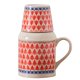 thumbnail image 3 of Juego de jarra y taza de cerámica de estilo vintage, jarra de agua de gran capacidad con asa y tapa para el hogar, jarra de agua con taza., 3 of 8