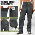 thumbnail image 4 of FEN AI Hiking Cargo Pants Women Elastic Waist Casual Pants Baggy Stretchy Y2K Streetwear with 8 Pockets, 4 of 9