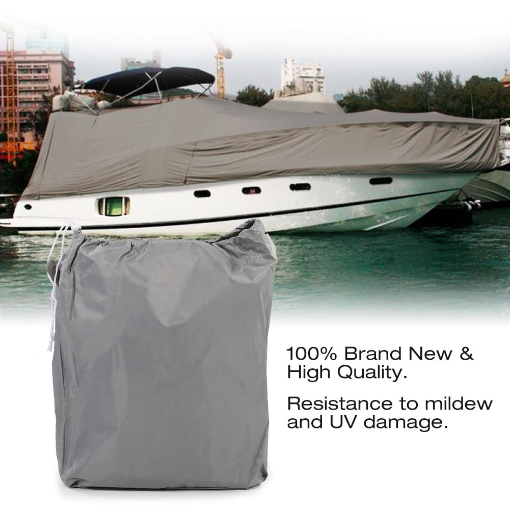 New 600D Oxford Cloth Boat Speedboat Cover For 11-13ft Boat Weather Proof Gray