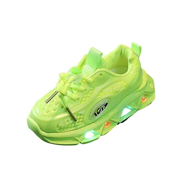 huajiao Kids Light Up Flashing Sneakers, Boys Girls Athletic Shoes with Strap, Fashionable Cute Girls Shoes Kids Women Shoes